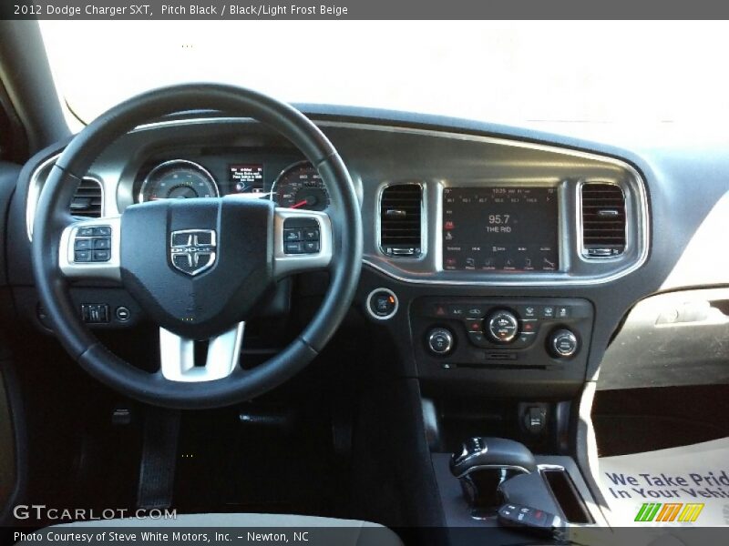 Pitch Black / Black/Light Frost Beige 2012 Dodge Charger SXT