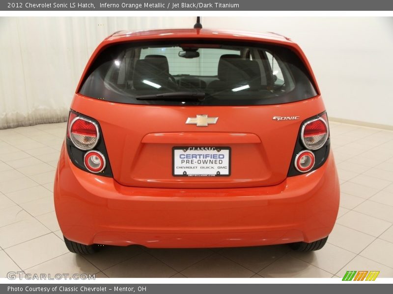 Inferno Orange Metallic / Jet Black/Dark Titanium 2012 Chevrolet Sonic LS Hatch