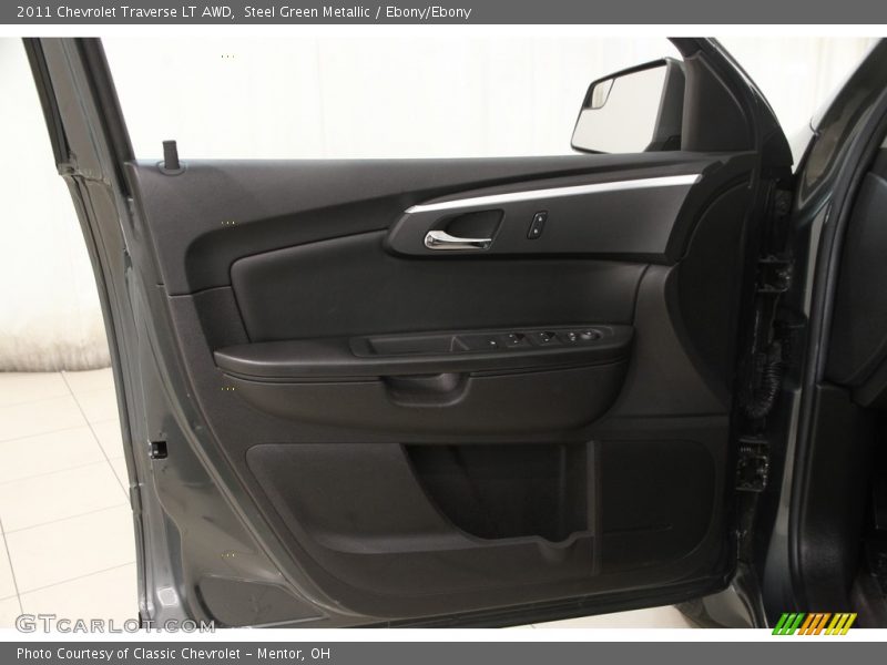 Steel Green Metallic / Ebony/Ebony 2011 Chevrolet Traverse LT AWD