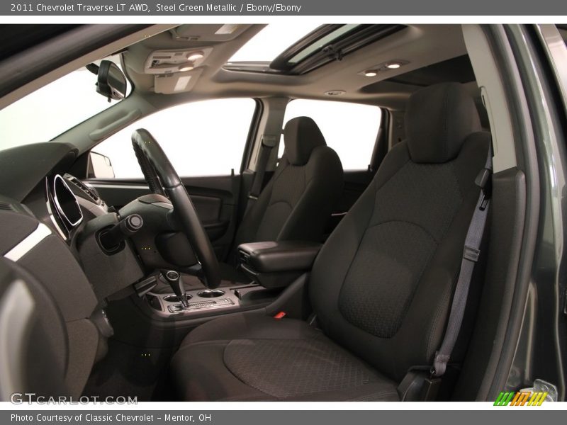 Steel Green Metallic / Ebony/Ebony 2011 Chevrolet Traverse LT AWD