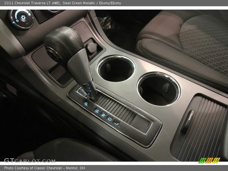 Steel Green Metallic / Ebony/Ebony 2011 Chevrolet Traverse LT AWD