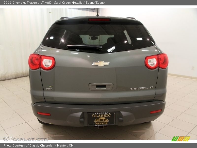 Steel Green Metallic / Ebony/Ebony 2011 Chevrolet Traverse LT AWD