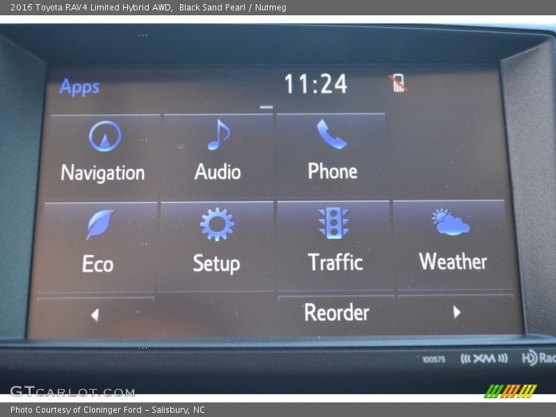 Black Sand Pearl / Nutmeg 2016 Toyota RAV4 Limited Hybrid AWD