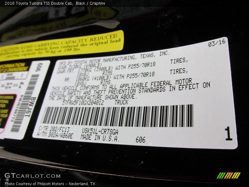 Black / Graphite 2016 Toyota Tundra TSS Double Cab