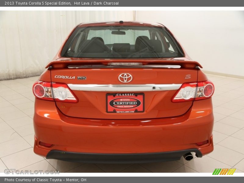 Hot Lava / Dark Charcoal 2013 Toyota Corolla S Special Edition