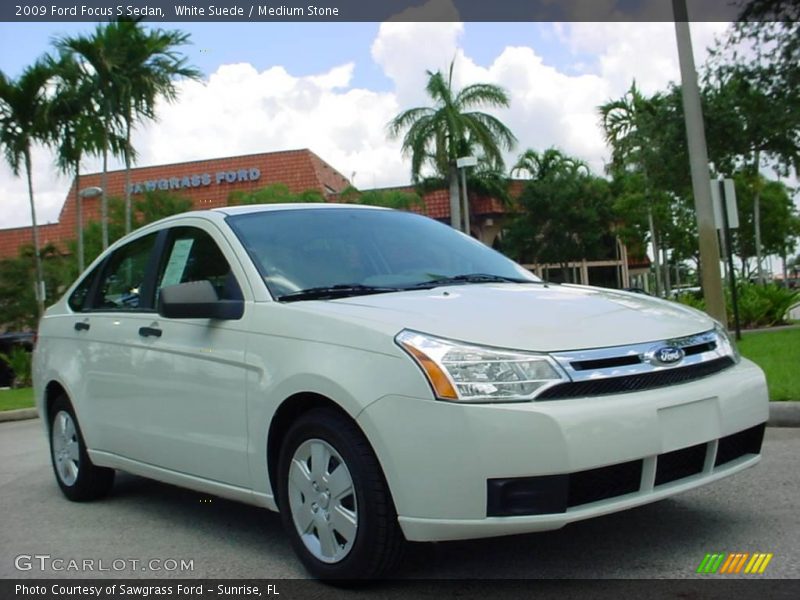 White Suede / Medium Stone 2009 Ford Focus S Sedan