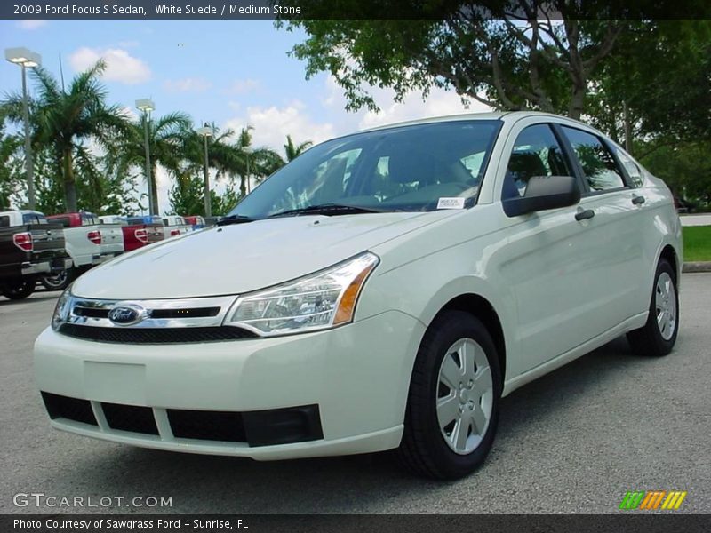 White Suede / Medium Stone 2009 Ford Focus S Sedan