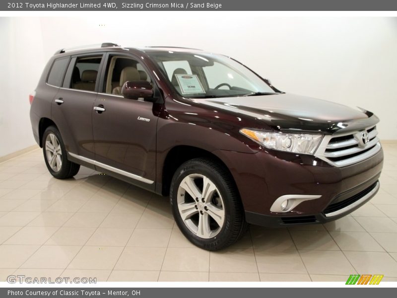 Sizzling Crimson Mica / Sand Beige 2012 Toyota Highlander Limited 4WD