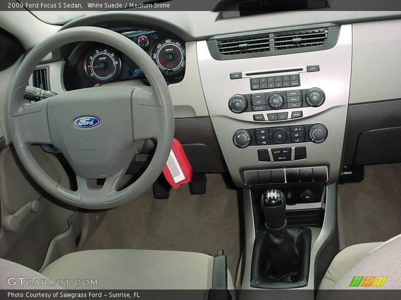 White Suede / Medium Stone 2009 Ford Focus S Sedan