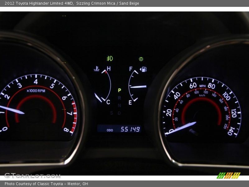 Sizzling Crimson Mica / Sand Beige 2012 Toyota Highlander Limited 4WD