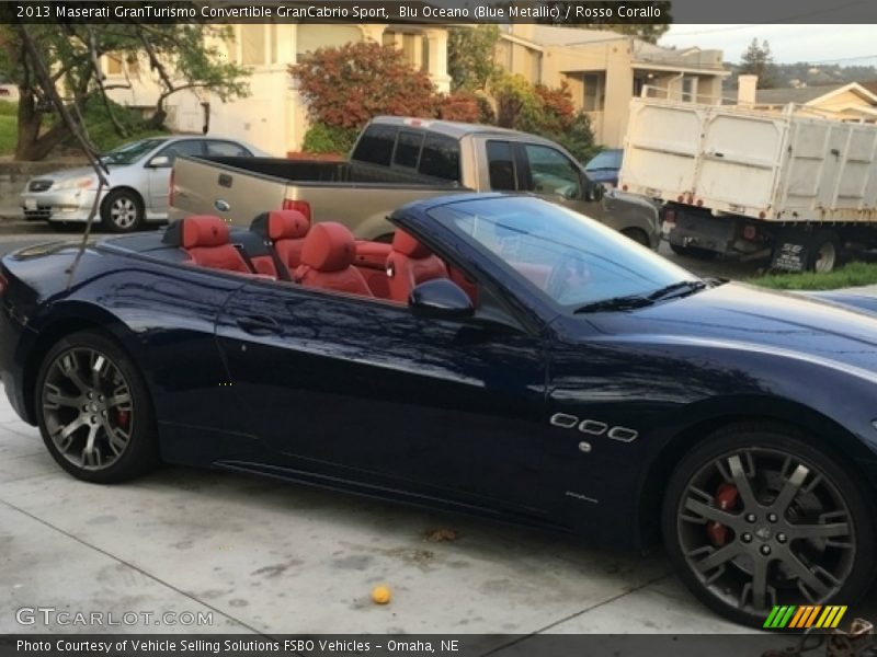 Blu Oceano (Blue Metallic) / Rosso Corallo 2013 Maserati GranTurismo Convertible GranCabrio Sport
