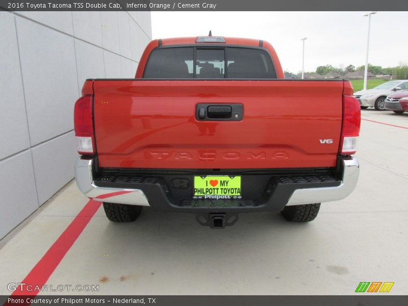 Inferno Orange / Cement Gray 2016 Toyota Tacoma TSS Double Cab