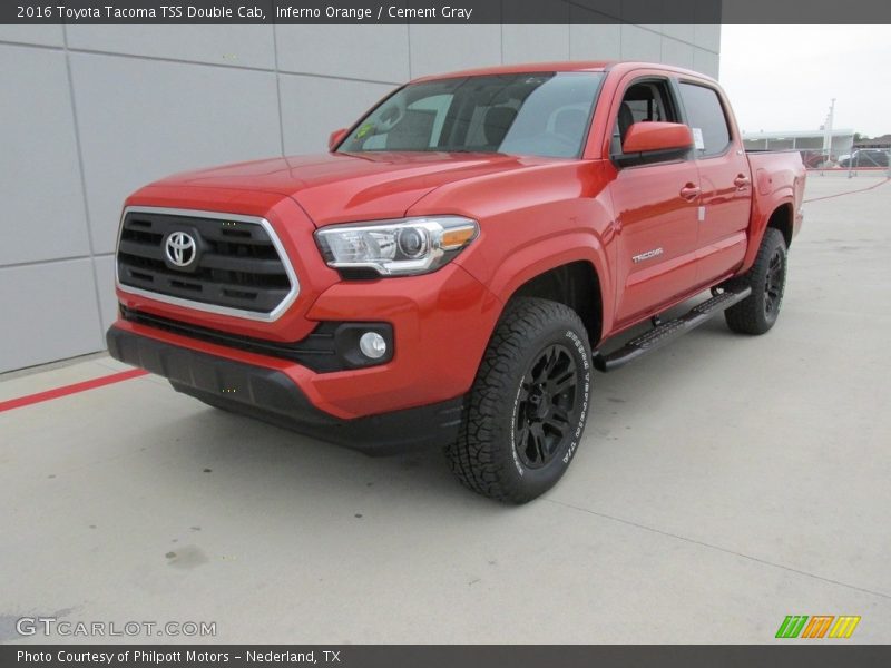 Inferno Orange / Cement Gray 2016 Toyota Tacoma TSS Double Cab