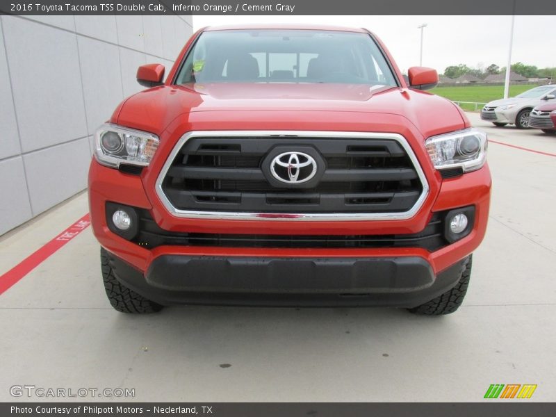 Inferno Orange / Cement Gray 2016 Toyota Tacoma TSS Double Cab