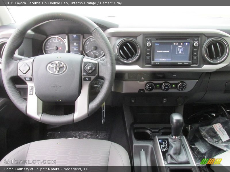 Inferno Orange / Cement Gray 2016 Toyota Tacoma TSS Double Cab