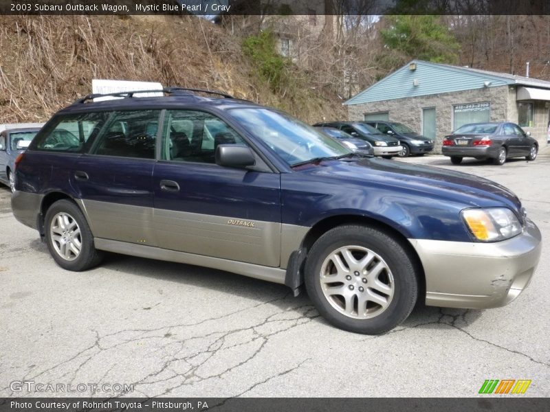 Mystic Blue Pearl / Gray 2003 Subaru Outback Wagon