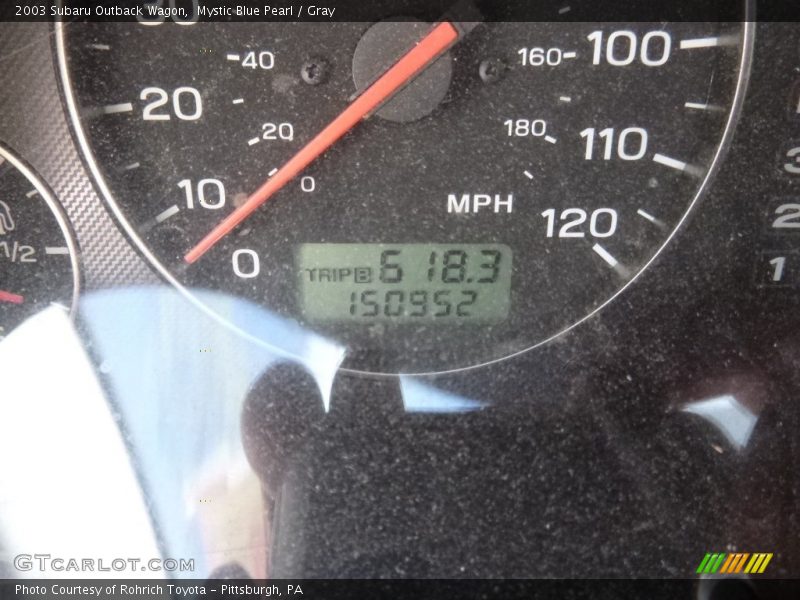 Mystic Blue Pearl / Gray 2003 Subaru Outback Wagon
