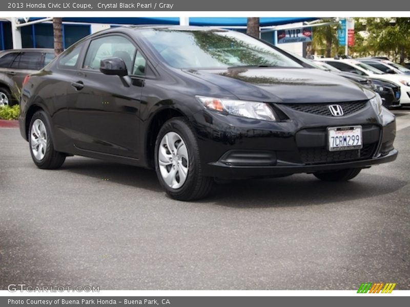Crystal Black Pearl / Gray 2013 Honda Civic LX Coupe