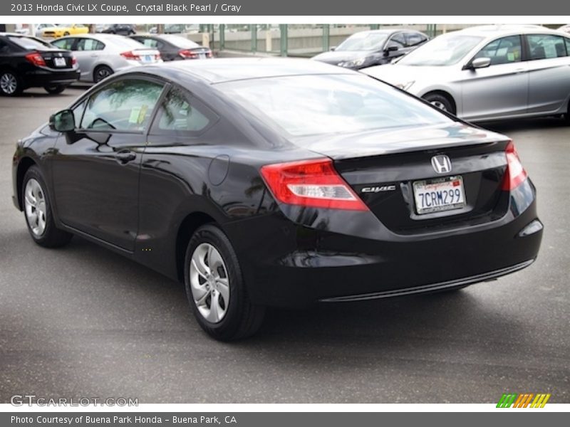 Crystal Black Pearl / Gray 2013 Honda Civic LX Coupe