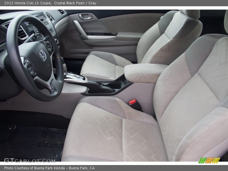 Crystal Black Pearl / Gray 2013 Honda Civic LX Coupe
