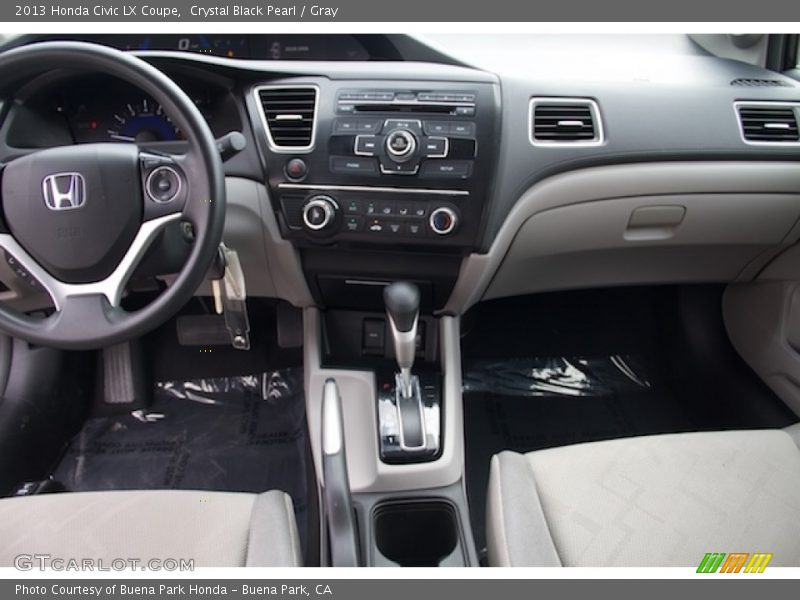 Crystal Black Pearl / Gray 2013 Honda Civic LX Coupe