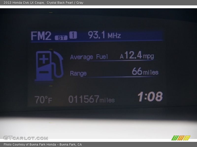 Crystal Black Pearl / Gray 2013 Honda Civic LX Coupe