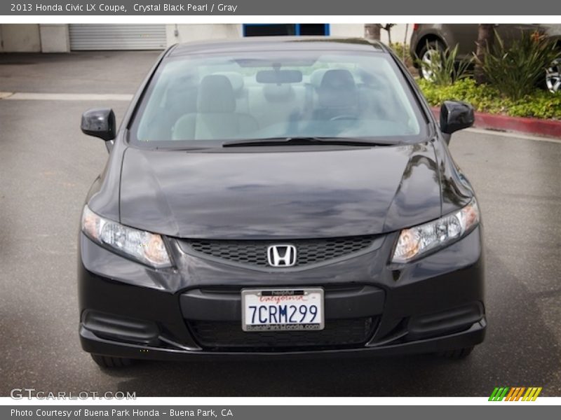 Crystal Black Pearl / Gray 2013 Honda Civic LX Coupe