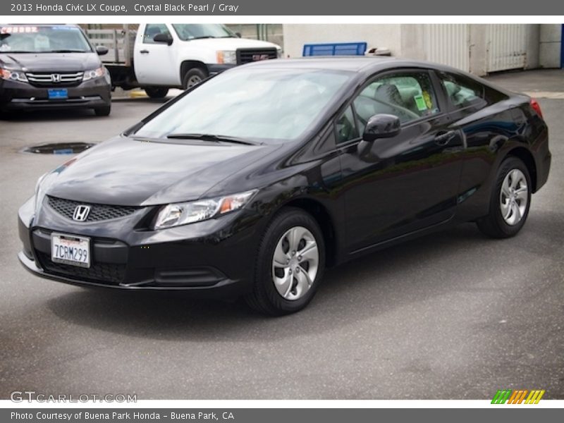 Crystal Black Pearl / Gray 2013 Honda Civic LX Coupe