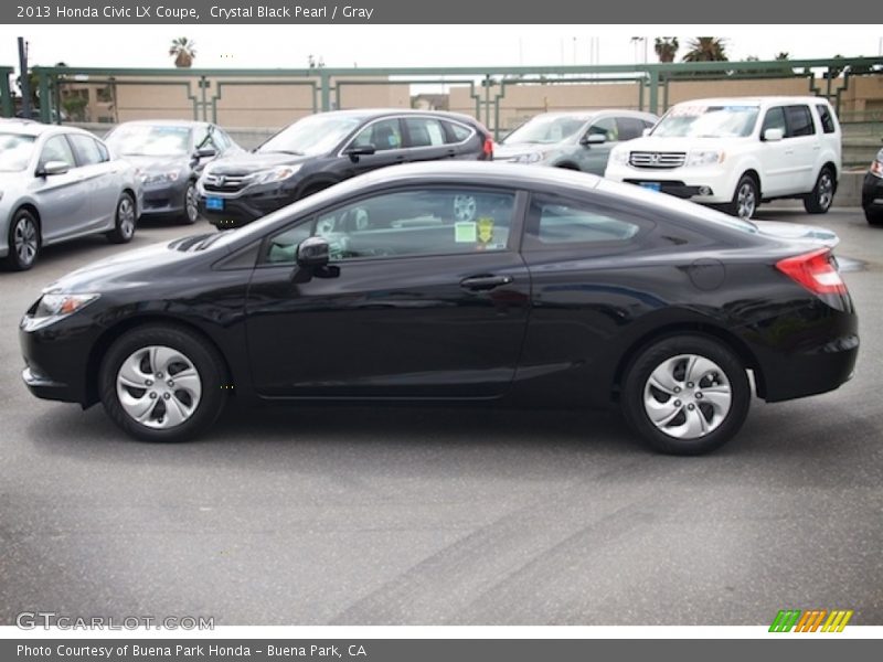 Crystal Black Pearl / Gray 2013 Honda Civic LX Coupe