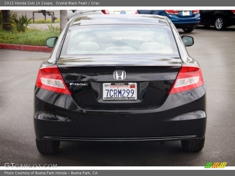 Crystal Black Pearl / Gray 2013 Honda Civic LX Coupe