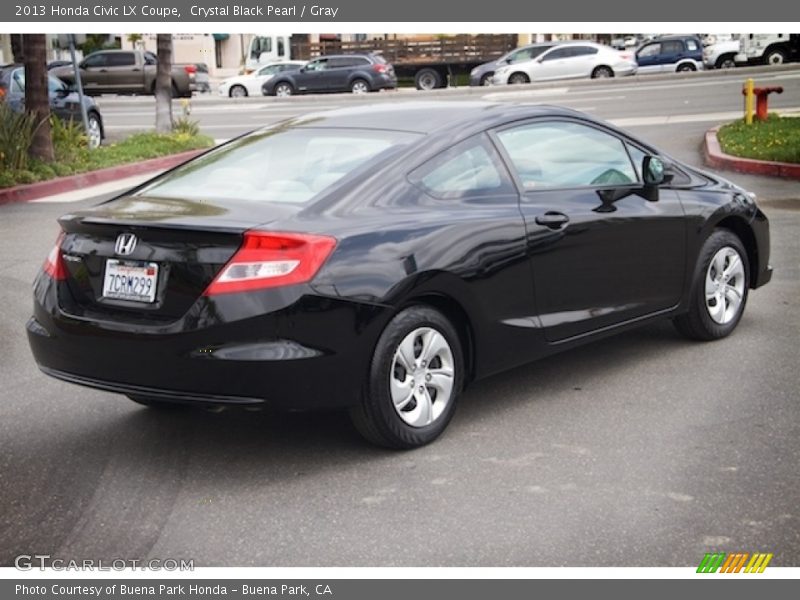Crystal Black Pearl / Gray 2013 Honda Civic LX Coupe