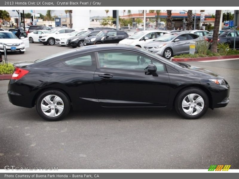 Crystal Black Pearl / Gray 2013 Honda Civic LX Coupe