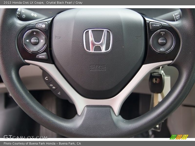 Crystal Black Pearl / Gray 2013 Honda Civic LX Coupe