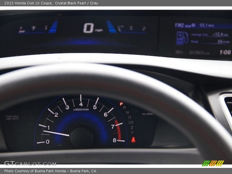 Crystal Black Pearl / Gray 2013 Honda Civic LX Coupe