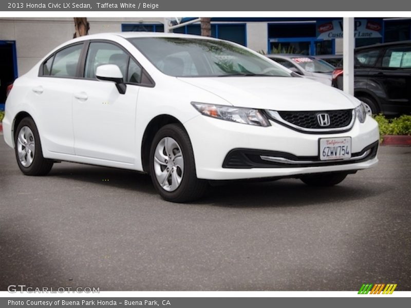 Taffeta White / Beige 2013 Honda Civic LX Sedan