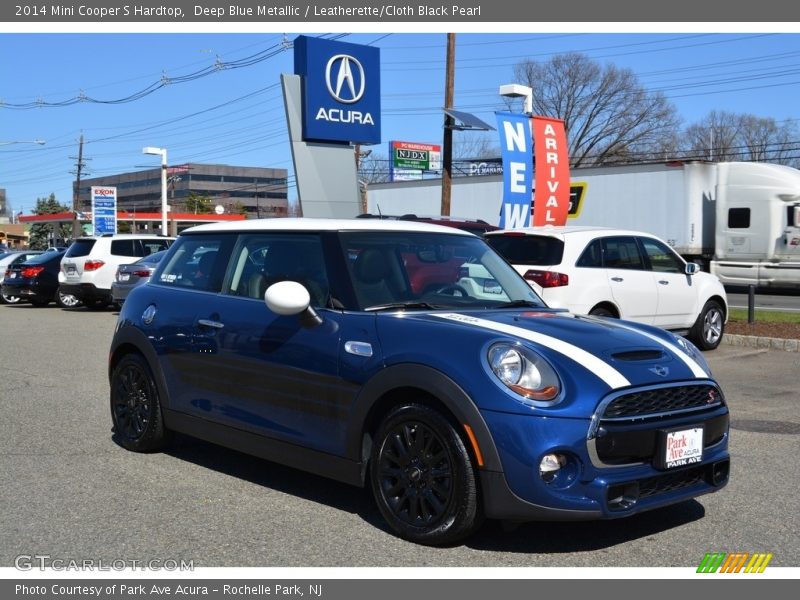 Deep Blue Metallic / Leatherette/Cloth Black Pearl 2014 Mini Cooper S Hardtop