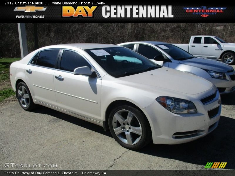 White Diamond Tricoat / Ebony 2012 Chevrolet Malibu LT