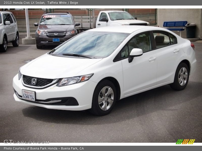 Taffeta White / Beige 2013 Honda Civic LX Sedan