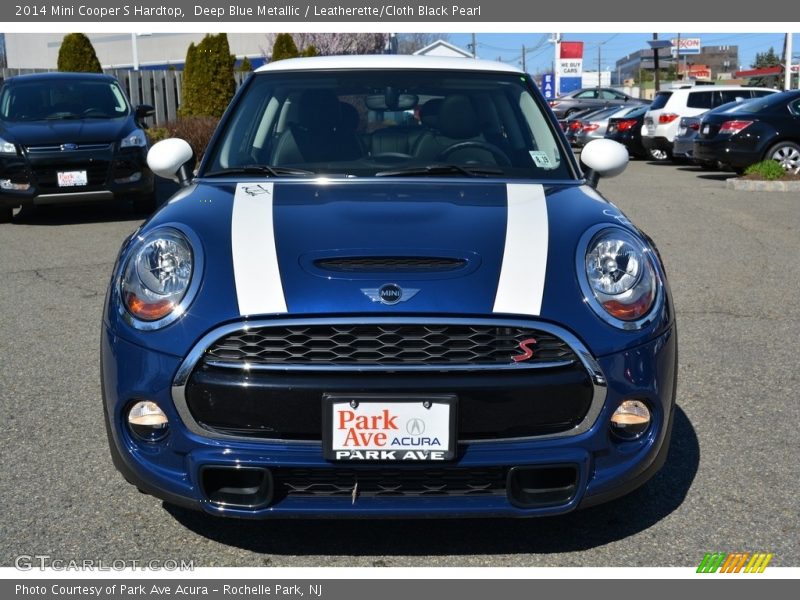 Deep Blue Metallic / Leatherette/Cloth Black Pearl 2014 Mini Cooper S Hardtop