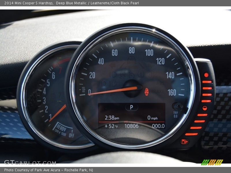 Deep Blue Metallic / Leatherette/Cloth Black Pearl 2014 Mini Cooper S Hardtop