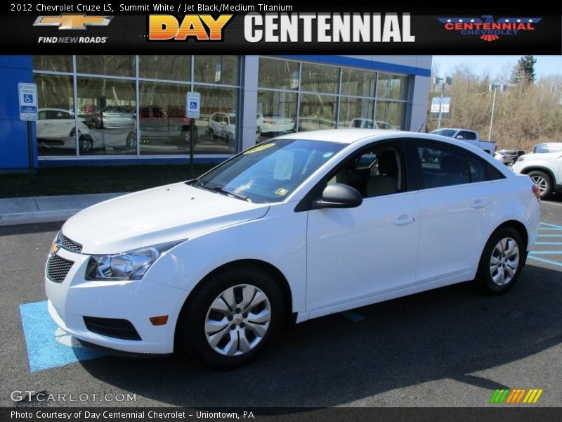Summit White / Jet Black/Medium Titanium 2012 Chevrolet Cruze LS