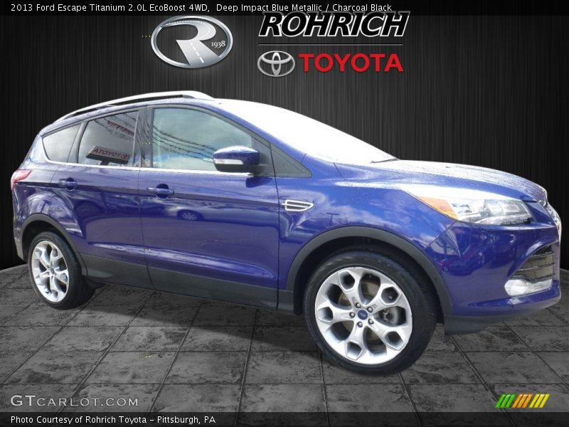 Deep Impact Blue Metallic / Charcoal Black 2013 Ford Escape Titanium 2.0L EcoBoost 4WD