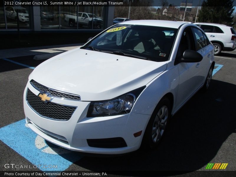 Summit White / Jet Black/Medium Titanium 2012 Chevrolet Cruze LS