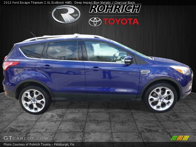 Deep Impact Blue Metallic / Charcoal Black 2013 Ford Escape Titanium 2.0L EcoBoost 4WD