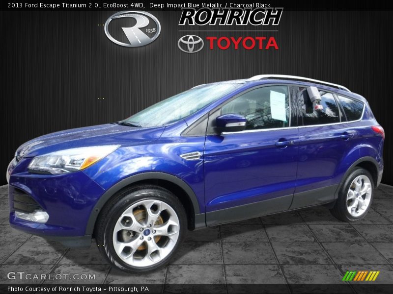 Deep Impact Blue Metallic / Charcoal Black 2013 Ford Escape Titanium 2.0L EcoBoost 4WD