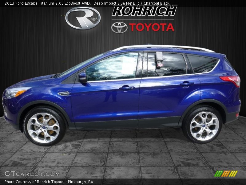 Deep Impact Blue Metallic / Charcoal Black 2013 Ford Escape Titanium 2.0L EcoBoost 4WD