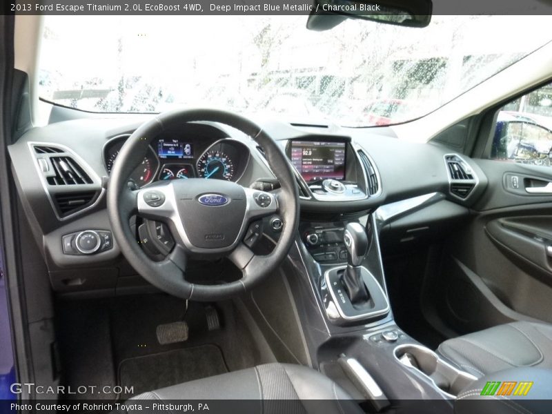 Deep Impact Blue Metallic / Charcoal Black 2013 Ford Escape Titanium 2.0L EcoBoost 4WD