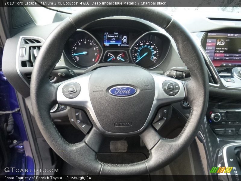 Deep Impact Blue Metallic / Charcoal Black 2013 Ford Escape Titanium 2.0L EcoBoost 4WD