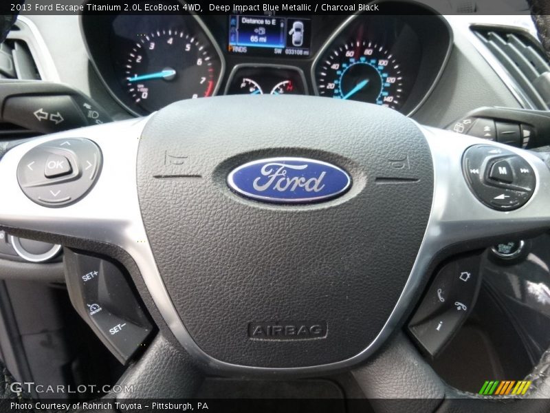 Deep Impact Blue Metallic / Charcoal Black 2013 Ford Escape Titanium 2.0L EcoBoost 4WD