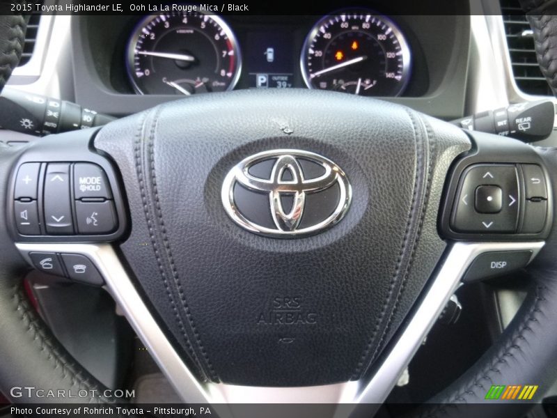 Ooh La La Rouge Mica / Black 2015 Toyota Highlander LE